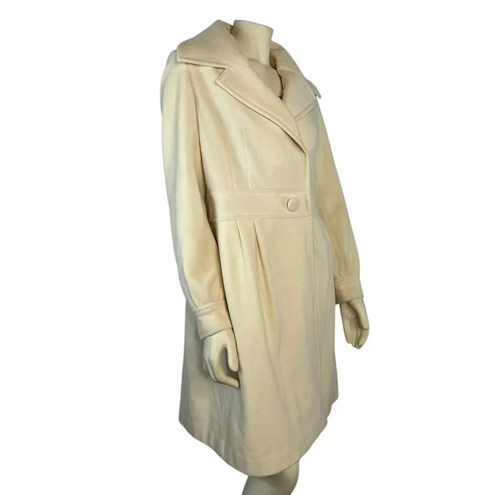 Retro Halogen fitted cream peacoat hoilday formal size medium
